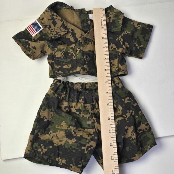 Build a Bear Clothes Camouflage Outfit Set Digital Camo Shorts Shirt USA 2011 - Picture 5 of 8